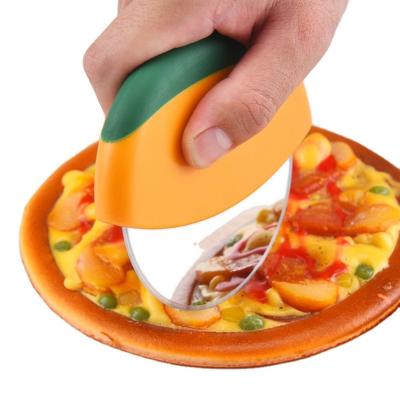 China Sustainable MJ Success Stainless Steel Pizza Cutter Wheel Slicer With Protective Sliding Blade Guard for sale