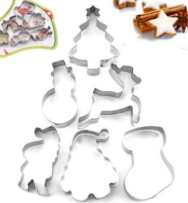 China Hot Selling MJ Amazone Tools Christmas Cookie Cutter Baking Set Stainless Steel Viable Cake Mold Cookie Cutter Baking Set for sale