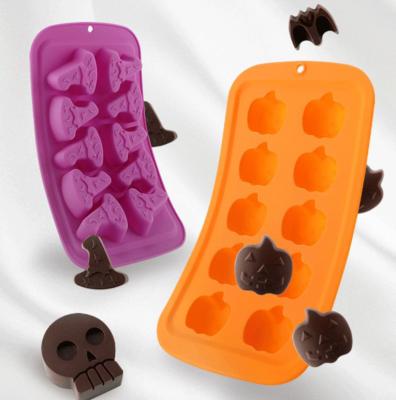 China MJ Amazon Disposable Hot Selling Food Grade Halloween Pumpkin Ghost Baking Silicone Molds DIY Cake Mold For Halloween for sale