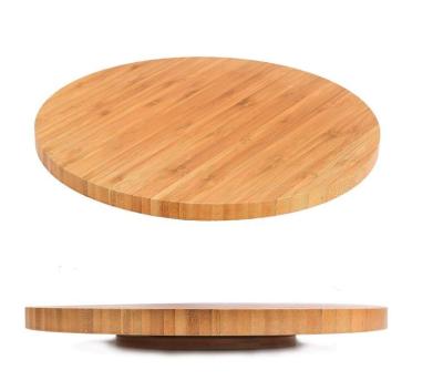 China Sustainable Bamboo Revolving Turntable Cake Stand - Customsized Round One Piece Package Pack of Large Base Wood Ideal Cutting Plates for sale