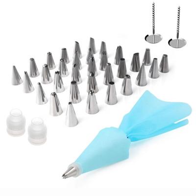 China MJ Disposable Factory Supply Direct Success Cake Decorating Supplies Kit Stainless Steel Cake Tools Tip Set Whistling cing Spouts Set for sale