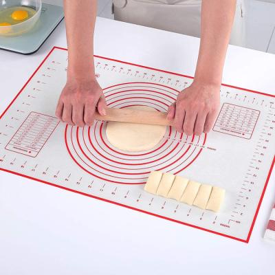 China Reusable Rolling Dough Mat Thicker Table Baking Placemats by MJ Kitchen Food Grade Silicone Viable Pastry Mat With Measurement Non Stick for sale