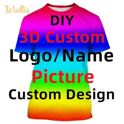 China Anti-Wrinkle Label Kids Clothing Adult Custom T-Shirts Dress Women Customize Tops Logo Pattern Male Tees Short Sleeve 3D T-Shirt for sale