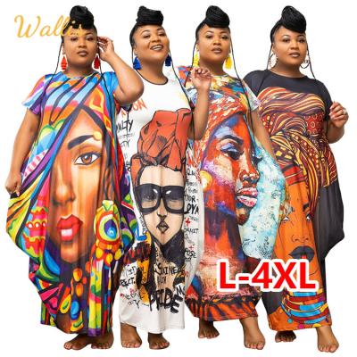 China Breathable L-4XL Plus Size African Black Girl Long Loose Casual Dress Women Pockets Loose Stretchy Maxi Dress for sale