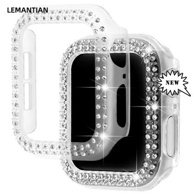 China Watch Case Diamond Shock Absorber Watch Case For Apple Watch Series 7/6/5/4/SE Series 7/6/5/4/SE Flicker Protective View Cover 45mm For iWatch 41mm 44mm for sale