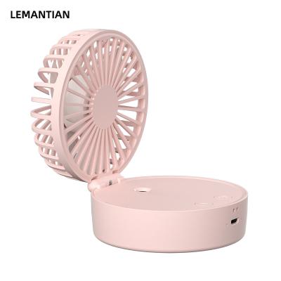 China Foldable USB Mini Portable Fan 7 Colors Night Light Mini Industrial Fan Outdoor Mist USB Rechargeable Portable Water Spray Fans for sale