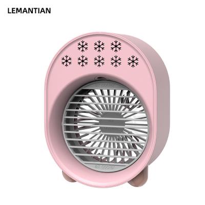 China New Mini Portable Ultrasonic Atomization USB Desktop Humidification Jet Cooler Fan Rechargeable Air Cooling Fan Water for sale