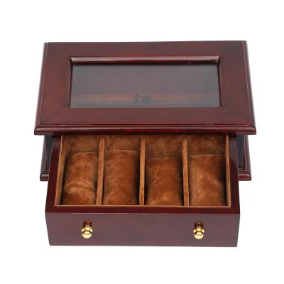 China Original Factory Handmade Luxury Wooden Watch Box Watch Packing Case OEM Wood Customized Logo for sale