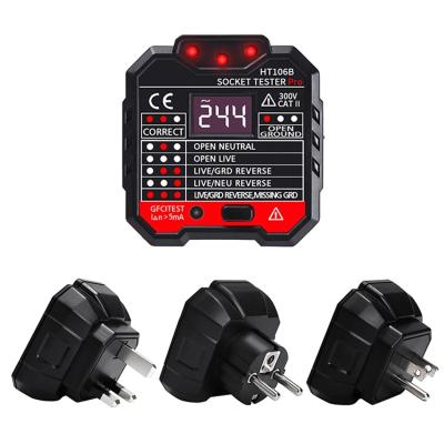 China Flame Retardant ABS HT106 Digital Power Plug Tester for sale