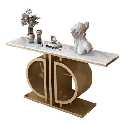 China Newest Nordic style light luxury modern simple elegant hallway console table stainless steel coffee console table (other) adjustable for sale