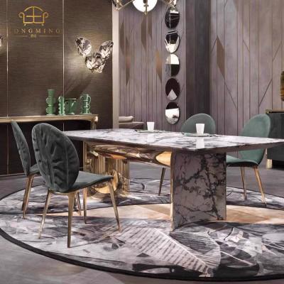 China Cooling Designed Dining Table And Chair Set Supply Green While Comfort Dining Chair With Metal Leg for sale