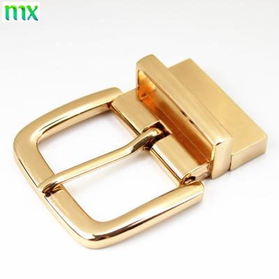 China Clip Belt Buckle Gold Plating Press Clip Zinc Alloy Belt Buckle For Leather Belt for sale