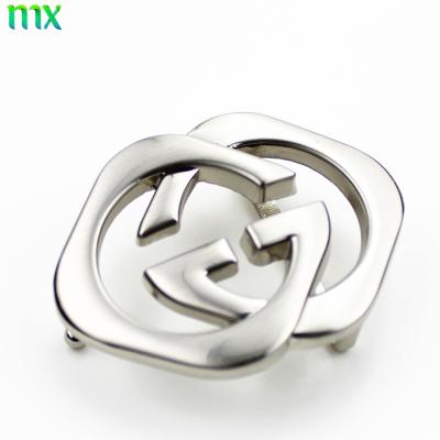 China Custom Logo Plate Belt Buckle Silver Plated Pin Zinc Alloy Belt Buckle for sale