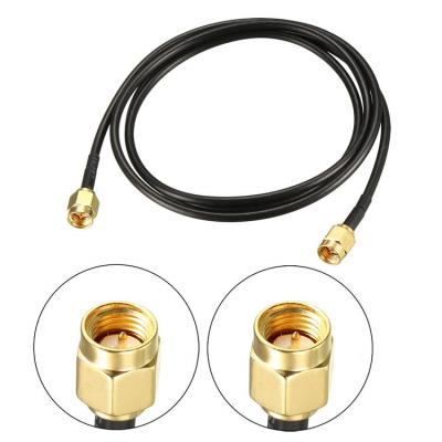 China Black Copper RG174 SMA Coaxial Cable 50 Ohm SMA Male To SMA Male Antenna Adapter Wire for sale