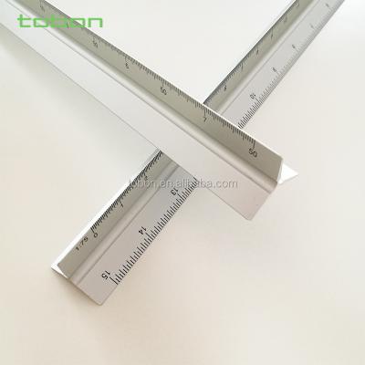 China Aluminum Metal Triangle Shape Scale Ruler 30cm for sale