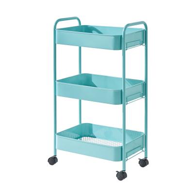 China Modern Kitchen Living Room Storage Rack Multi-Layer Free Installation Cart Removable Storage Rack for sale