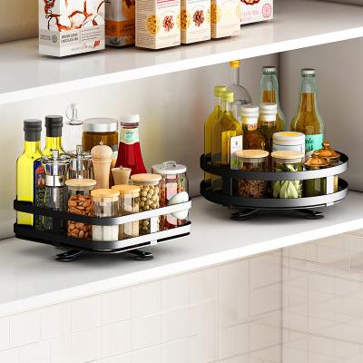 China Multi-Function Round Corner Countertop Rack Seasoning Kitchen Storage Salt Oil Condiment Sauce Modern Rotating Vinegar Bottle for sale