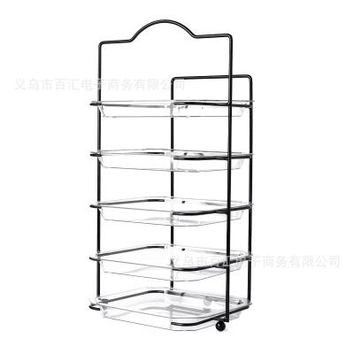 China Modern Multi-Layer Net Celebrity Floor-to-Ceiling Vegetables Multi-Layer Net Celebrity Countertops Rack Wall Hanging Kitchen Portable Food Prep Dish for sale