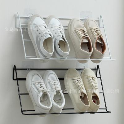 China Wall Mounted Wall Mounted Bathroom Door Single Shoe Shelf Wrought Iron Shoe Rack Single Shoe Rack for sale