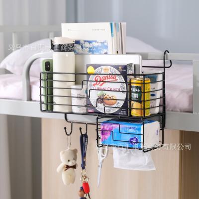 China Bedside Top Shelf Basket Bunk Bedside Storage Basket Hook Dormitory Basket Viable Hanging Large Capacity Rack for sale