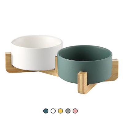 China Wholesale Multi Colors Viable Ceramic Dog Non-Slip Ceramic Dog Bowl Pet Cat Dog Feeding Feeder Cuenco Para Mascotas for sale