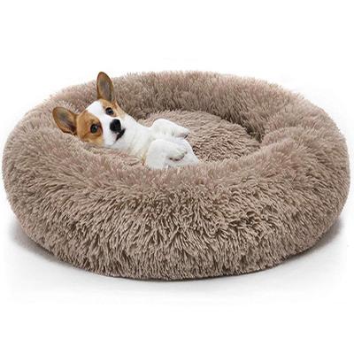 China Wholesale Custom Made Breathable Ultra Soft Faux Fur Around Dog Cushion Pet Cat Beds Luxury Washable Pet Nest Dog Sofa for sale