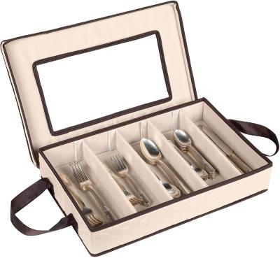 China Viable competitive price spoon fork storage box with lid for large capacity kitchen storage for sale