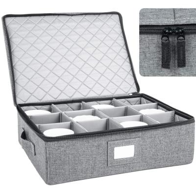 China Sustainable Tissue China Storage Box For Cups And Tableware Tea Cups With Lid And Handles for sale