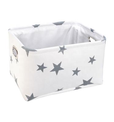 China Durable Eco-Friendly Trash Cans Fabric 2 Pieces Washable Decorative Small Storage Foldable Trash Cans Cloth Storage Bin for sale