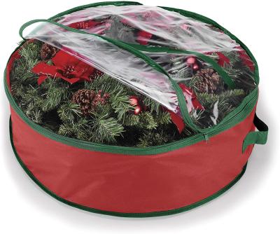 China Sustainable Large Red Oxford Cloth Circle Handbag Storage Bag Christmas Storage Bag for sale