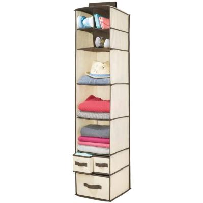 China Minimalist Foldable Non Woven Fabric Hanging Closet Organizer With Fabric Hook for sale