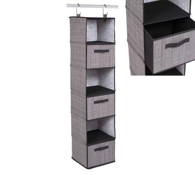 China Sustainable Collapsible Hanging Closet Shelves 6-Shelf Hanging Closet Organizer for sale