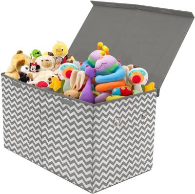 China Cute Viable Storage Box Kids Cloth Storage Cube Folding Boxes Toy Organizer Baby Clothing Folding With Embroidery Animal Storage for sale