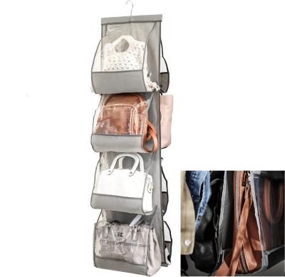 China Viable Hanging Organizer Household Storage Hanging Bag For Women Handbag Organizer Dust Cover Bag Pendant Mesh Bag Closet for sale