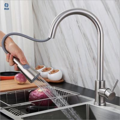 China Thermostatic Faucets Customized 304 Stainless Steel Matte Black Pull Down Pull Brushed Out Kitchen Sink Faucet Kitchen Faucet For Kitchen Sink for sale