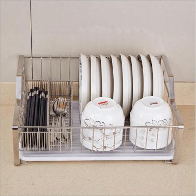 China 304 Stainless Steel Modern Single Layer Multi Functional Drain Storage Rack Chopstick Cage Kitchen Dish Rack for sale