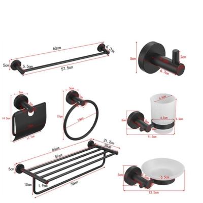 China Wholesale 304 Stainless Steel Bath Hardware Set Matte Black Gold Hotel Bathroom Modern Luxury Brushed Bathroom Accessories Set for sale