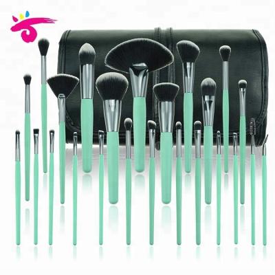 China Angular Blush 24pcs Private Label Wooden Makeup Brush Set Wholesale for sale