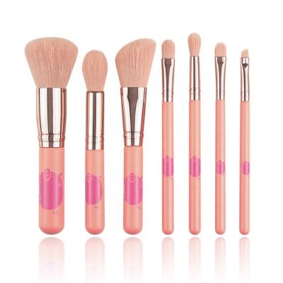 China Angular Blush Hot Selling Synthetic Hair Base Blending Pink Makeup Brush Set for sale