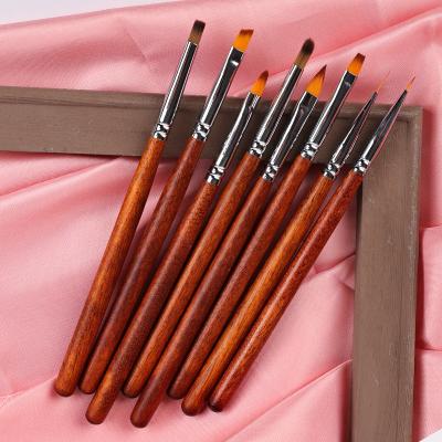 China 8pcs Nail Gel Nail Brush Kolinsky Hair Dust Brush Wooden Nail Kit Private Logo for sale