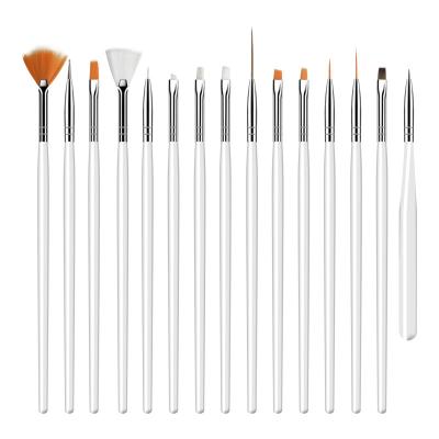 China Nail Making Price 15pcs Pink Black Kolinsky Hair White Nail Art Liner Acrylic Brushes for sale