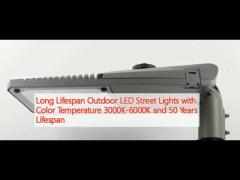 Long Lifespan Outdoor LED Street Lights with Color Temperature 3000K-6000K and 50 Years Lifespan