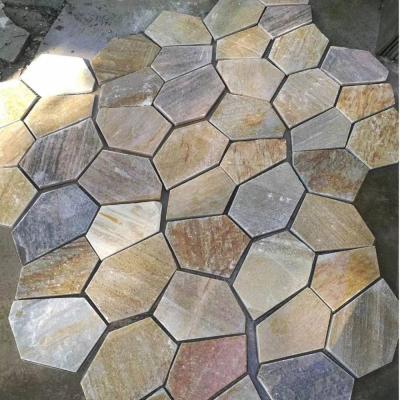 China Rusty Slate Rock Modern Low Price Natural Mushroom Flooring Tiles Landscaping for sale