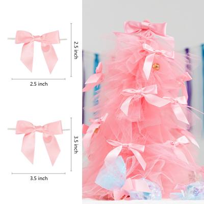 China Huihuang floral factory custom bundling bow rose satin bow for present package perfume bottleneck bow for sale