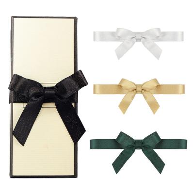 China Bright Color Stability Huihuang Gold Luxury Mesh Gift Box Material Adjustable Ribbon Bow Package Hangers With Elastic Band for sale