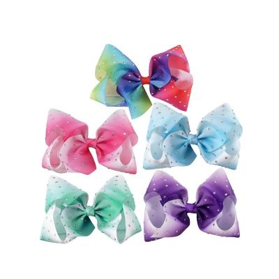 China Factory Price 2 Inch-8 Inch Grosgrain Eco-friendly Ribbon Bow Handmade Hair Clips Hair Clips With Diamond for sale