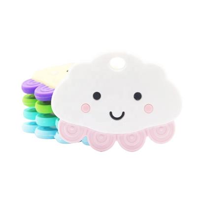 China Baby Silicone Teether BPA Shape Cloud Shape Teether Biter Biter Sensory Toys Silicone Easy Clean Free Pendant for sale