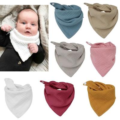 China Newest BPA Free Baby Cotton Gauze Saliva Towel Baby Bib Apron Cotton Baby Triangle Feeding Bibs for sale