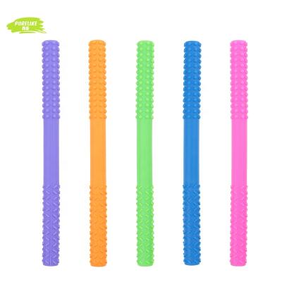 China Hot Selling Amazon Safety New Arrival Design Autism Teethers Baby Soft Silicone Cavity Teething Tubes Toys for sale