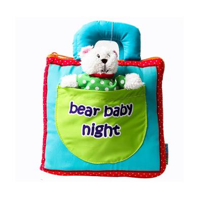 China Over 3 Months Portable Washable Soft Baby Bear Toys Fabric Baby Sleep Early Educational Bath Book for sale